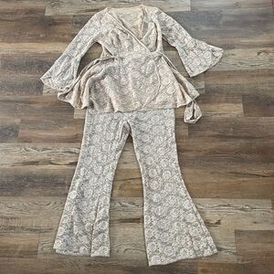 Rare Vintage Glydons sheer Lace pants outfit M